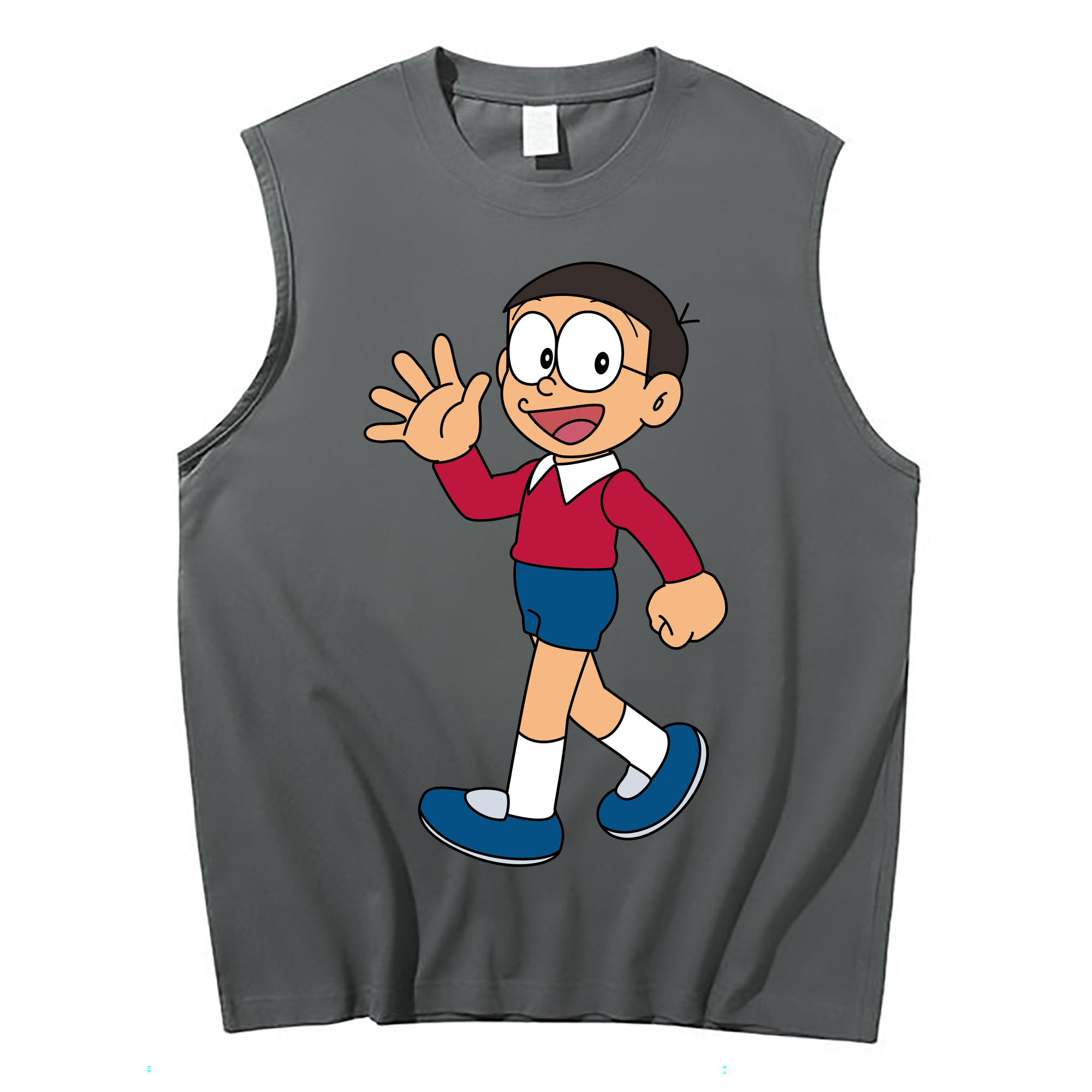 （画像用） ドラえもん 野比 のび太 Doraemon Nobita Nobi コットン100％タンクトップ（フロントプリント）
